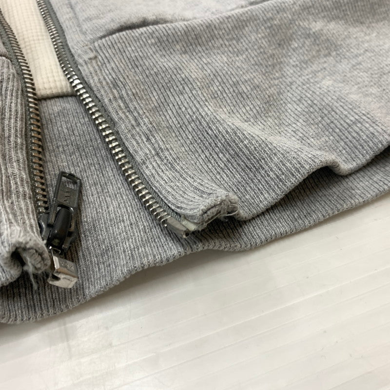 【現状渡し品】【メンズ】 Supreme シュプリーム ARC LOGO THERMAL ZIP UP SWEATSHIRT ロゴ サーマルジップアップ スウェットシャツ トップス フルジップパーカー 149-260602-ko-16-tei サイズ：L カラー：グレー 万代Net店