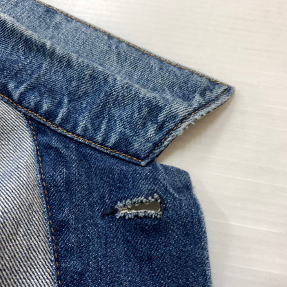 【中古品】【メンズ】 BALENCIAGA バレンシアガ 529177 TBP46 BACK LOGO DENIM JACKET バック ロゴ デニムジャケット ライトアウター Gジャン ダメージ加工 141-260602-ko-01-tei サイズ：34 カラー：インディゴ 万代Net店