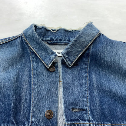 【中古品】【メンズ】 BALENCIAGA バレンシアガ 529177 TBP46 BACK LOGO DENIM JACKET バック ロゴ デニムジャケット ライトアウター Gジャン ダメージ加工 141-260602-ko-01-tei サイズ：34 カラー：インディゴ 万代Net店