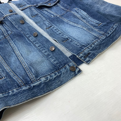 【中古品】【メンズ】 BALENCIAGA バレンシアガ 529177 TBP46 BACK LOGO DENIM JACKET バック ロゴ デニムジャケット ライトアウター Gジャン ダメージ加工 141-260602-ko-01-tei サイズ：34 カラー：インディゴ 万代Net店