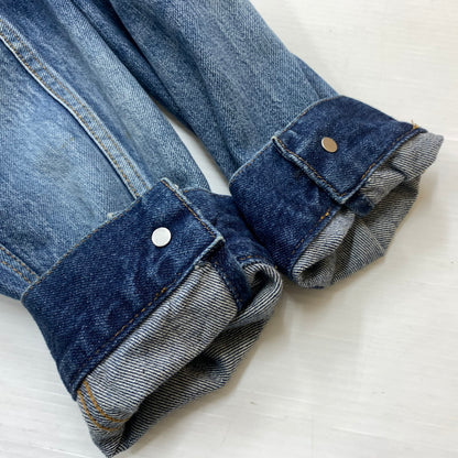 【中古品】【メンズ】 BALENCIAGA バレンシアガ 529177 TBP46 BACK LOGO DENIM JACKET バック ロゴ デニムジャケット ライトアウター Gジャン ダメージ加工 141-260602-ko-01-tei サイズ：34 カラー：インディゴ 万代Net店