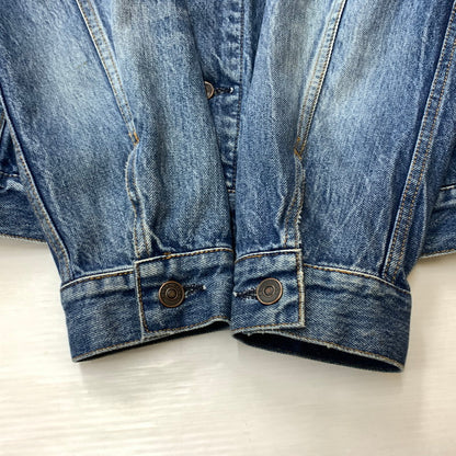 【中古品】【メンズ】 BALENCIAGA バレンシアガ 529177 TBP46 BACK LOGO DENIM JACKET バック ロゴ デニムジャケット ライトアウター Gジャン ダメージ加工 141-260602-ko-01-tei サイズ：34 カラー：インディゴ 万代Net店