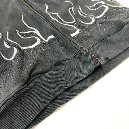 【中古品】【メンズ】 SUPPLIER サプライヤー FLAME STONE ZIP PARKA フレイム ストーン ジップアップ パーカー トップス フルジップフーディ 142-260602-ko-04-tei サイズ：L カラー：ブラック系 万代Net店