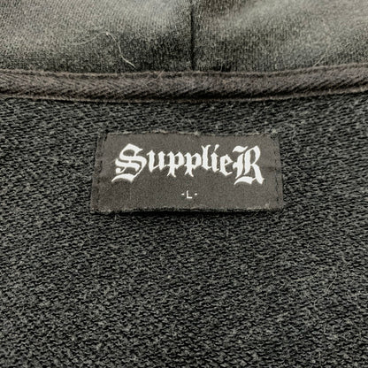 【中古品】【メンズ】 SUPPLIER サプライヤー FLAME STONE ZIP PARKA フレイム ストーン ジップアップ パーカー トップス フルジップフーディ 142-260602-ko-04-tei サイズ：L カラー：ブラック系 万代Net店