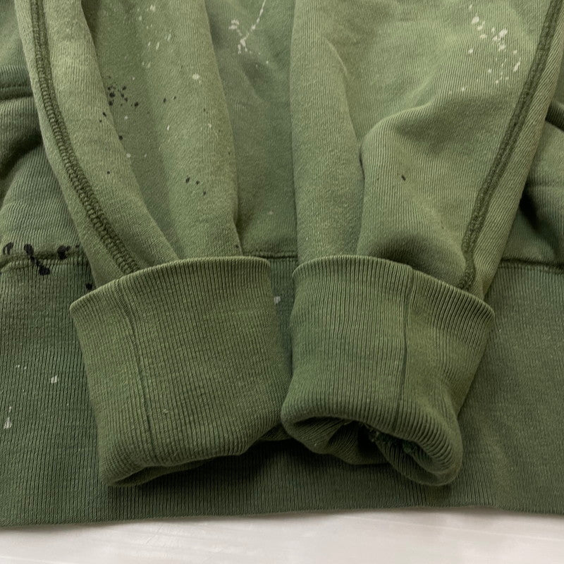 【中古品】【メンズ】 DELINQUENT BROS デリンクエントブロス TYPE 40's DAMAGE HOODIE 40年タイプ ダメージ フーディ 長袖 トップス プルオーバーパーカー 140-260606-yo-18-tei サイズ：S カラー：グリーン 万代Net店
