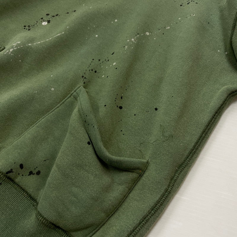【中古品】【メンズ】 DELINQUENT BROS デリンクエントブロス TYPE 40's DAMAGE HOODIE 40年タイプ ダメージ フーディ 長袖 トップス プルオーバーパーカー 140-260606-yo-18-tei サイズ：S カラー：グリーン 万代Net店