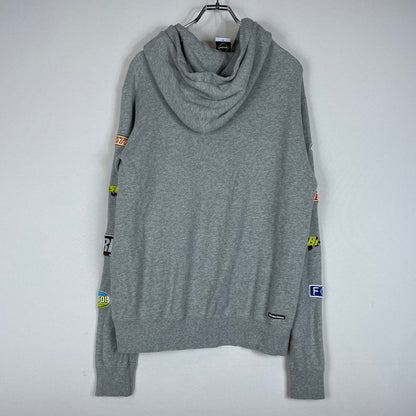 【中古品】【メンズ】 F.C.R.B. エフシーアールビー PATCH LOGO HOODIE FCRB-190058 パッチ ロゴ フーディ 長袖 トップス プルオーバーパーカー 142-260606-yo-19-tei サイズ：S カラー：グレー 万代Net店