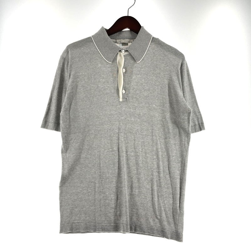【中古品】【メンズ】 JOHN SMEDLEY ジョンスメドレー SS STRIPE POLOSHIRT ショートスリーブ ストライプ ポロシャツ 半袖 トップス 147-260806-yo-18-tei サイズ：M カラー：グレー 万代Net店