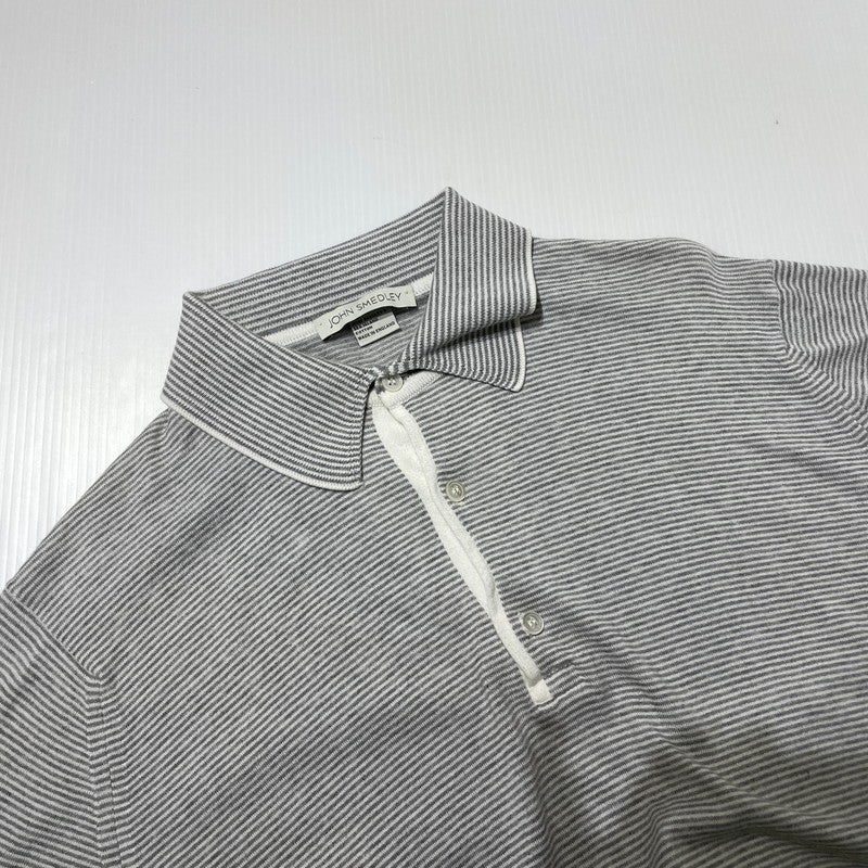【中古品】【メンズ】 JOHN SMEDLEY ジョンスメドレー SS STRIPE POLOSHIRT ショートスリーブ ストライプ ポロシャツ 半袖 トップス 147-260806-yo-18-tei サイズ：M カラー：グレー 万代Net店