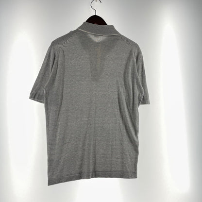 【中古品】【メンズ】 JOHN SMEDLEY ジョンスメドレー SS STRIPE POLOSHIRT ショートスリーブ ストライプ ポロシャツ 半袖 トップス 147-260806-yo-18-tei サイズ：M カラー：グレー 万代Net店
