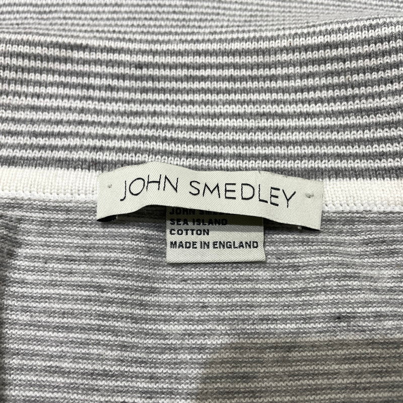 【中古品】【メンズ】 JOHN SMEDLEY ジョンスメドレー SS STRIPE POLOSHIRT ショートスリーブ ストライプ ポロシャツ 半袖 トップス 147-260806-yo-18-tei サイズ：M カラー：グレー 万代Net店