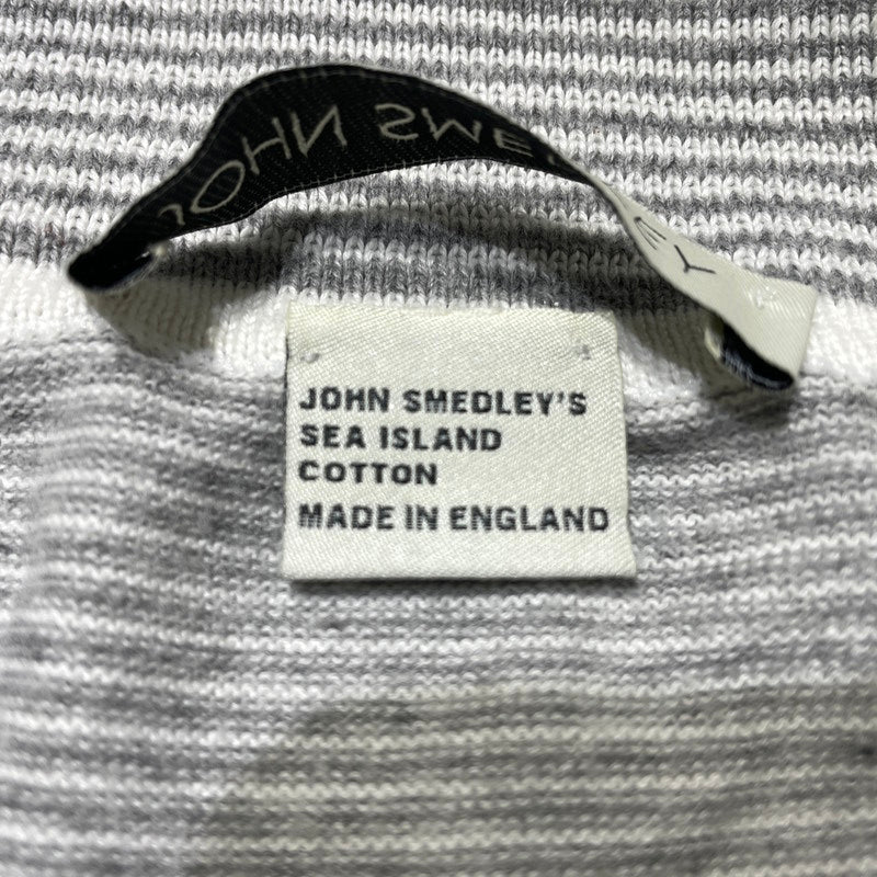 【中古品】【メンズ】 JOHN SMEDLEY ジョンスメドレー SS STRIPE POLOSHIRT ショートスリーブ ストライプ ポロシャツ 半袖 トップス 147-260806-yo-18-tei サイズ：M カラー：グレー 万代Net店