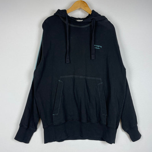 【中古品】【メンズ】 ACNE STUDIOS アクネステュディオス SLEEVE TAPE HOODIE FN-MN-SWEA000023 スリーブ テープ フーディ 長袖 トップス プルオーバーパーカー 140-260606-yo-17-tei サイズ：S カラー：ブラック/ブルー 万代Net店