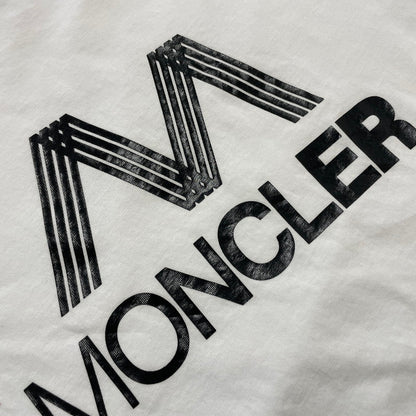 【中古品】【メンズ】 MONCLER モンクレール LOGO SS TEE H10918C00038 829H8 ロゴ ショートスリーブ Tシャツ 半袖 トップス 141-260606-yo-07-tei サイズ：L カラー：ホワイト 万代Net店
