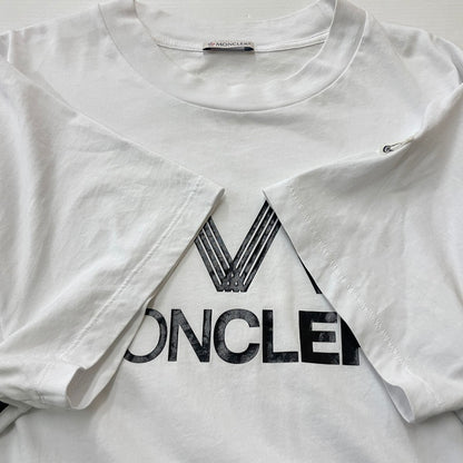 【中古品】【メンズ】 MONCLER モンクレール LOGO SS TEE H10918C00038 829H8 ロゴ ショートスリーブ Tシャツ 半袖 トップス 141-260606-yo-07-tei サイズ：L カラー：ホワイト 万代Net店