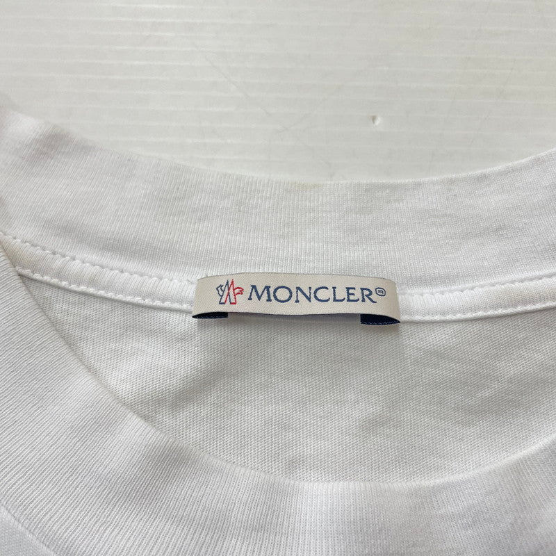 【中古品】【メンズ】 MONCLER モンクレール LOGO SS TEE H10918C00038 829H8 ロゴ ショートスリーブ Tシャツ 半袖 トップス 141-260606-yo-07-tei サイズ：L カラー：ホワイト 万代Net店
