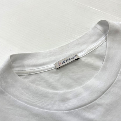 【中古品】【メンズ】 MONCLER モンクレール LOGO SS TEE H10918C00038 829H8 ロゴ ショートスリーブ Tシャツ 半袖 トップス 141-260606-yo-07-tei サイズ：L カラー：ホワイト 万代Net店