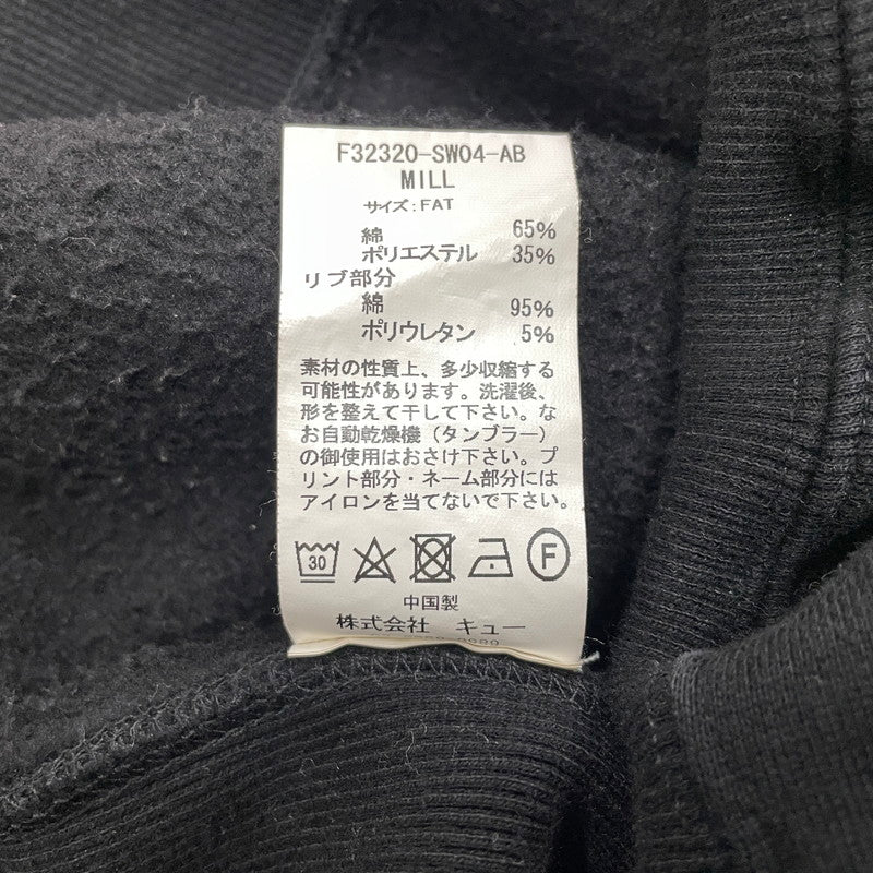 【中古品】【メンズ】 FAT エフエーティー MILL HOODIE F32320-SW04 ミル フーディー トップス プルオーバーパーカー 142-260711-ss-06-tei サイズ：FAT カラー：ブラック 万代Net店