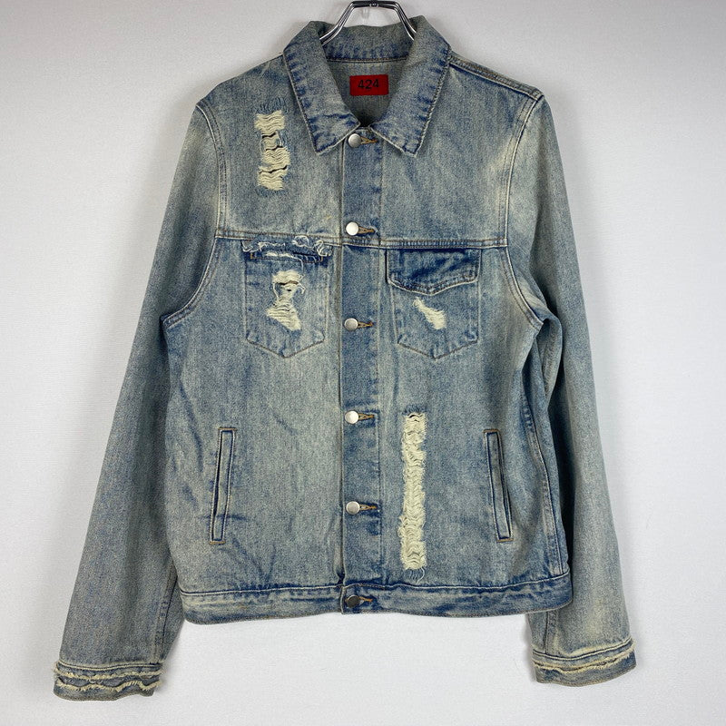 【中古品】【メンズ】 424 フォートゥーフォー 2015 DISTRESSED DENIM JACKET ダメージ デニムジャケット アウター Gジャン 142-260608-ss-05-tei サイズ：M カラー：インディゴ 万代Net店