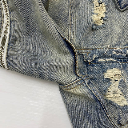 【中古品】【メンズ】 424 フォートゥーフォー 2015 DISTRESSED DENIM JACKET ダメージ デニムジャケット アウター Gジャン 142-260608-ss-05-tei サイズ：M カラー：インディゴ 万代Net店