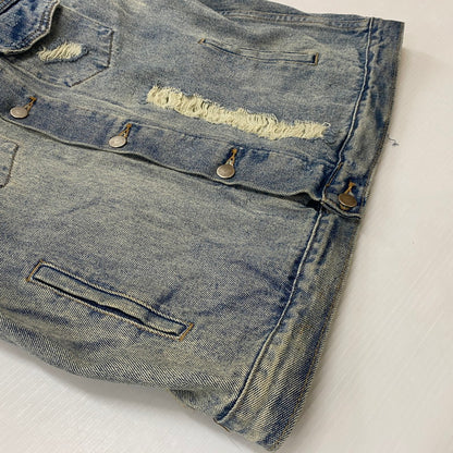 【中古品】【メンズ】 424 フォートゥーフォー 2015 DISTRESSED DENIM JACKET ダメージ デニムジャケット アウター Gジャン 142-260608-ss-05-tei サイズ：M カラー：インディゴ 万代Net店