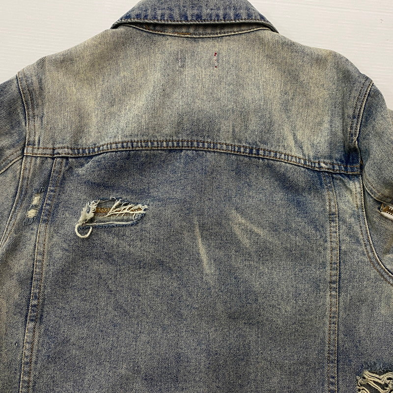 【中古品】【メンズ】 424 フォートゥーフォー 2015 DISTRESSED DENIM JACKET ダメージ デニムジャケット アウター Gジャン 142-260608-ss-05-tei サイズ：M カラー：インディゴ 万代Net店
