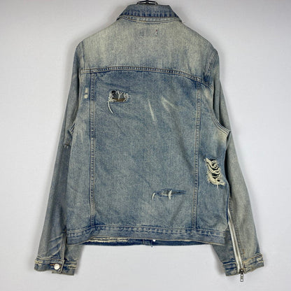 【中古品】【メンズ】 424 フォートゥーフォー 2015 DISTRESSED DENIM JACKET ダメージ デニムジャケット アウター Gジャン 142-260608-ss-05-tei サイズ：M カラー：インディゴ 万代Net店