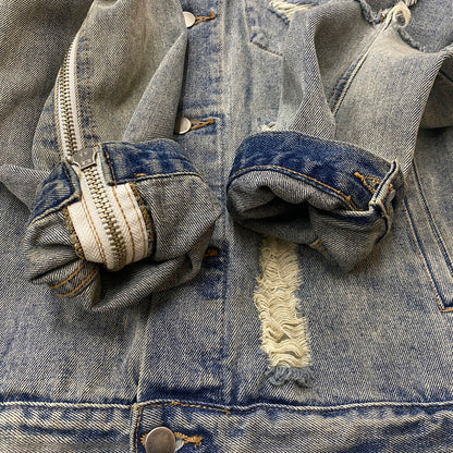 【中古品】【メンズ】 424 フォートゥーフォー 2015 DISTRESSED DENIM JACKET ダメージ デニムジャケット アウター Gジャン 142-260608-ss-05-tei サイズ：M カラー：インディゴ 万代Net店