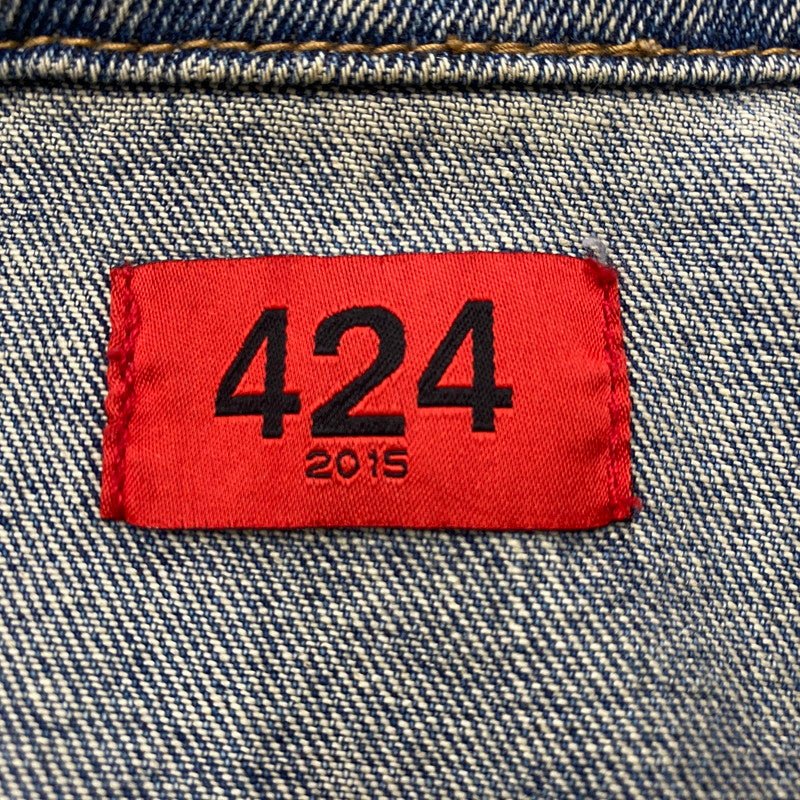 【中古品】【メンズ】 424 フォートゥーフォー 2015 DISTRESSED DENIM JACKET ダメージ デニムジャケット アウター Gジャン 142-260608-ss-05-tei サイズ：M カラー：インディゴ 万代Net店