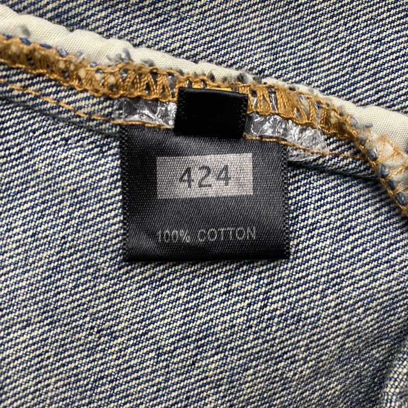 【中古品】【メンズ】 424 フォートゥーフォー 2015 DISTRESSED DENIM JACKET ダメージ デニムジャケット アウター Gジャン 142-260608-ss-05-tei サイズ：M カラー：インディゴ 万代Net店