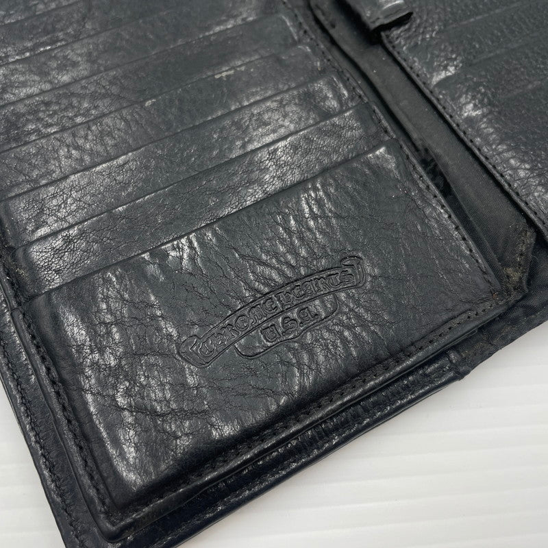 【中古品】【メンズ】 CHROME HEARTS クロムハーツ WAVE CROSS BALL WALLET ウェーブ クロスボール ウォレット 長財布 190-260604-yo-01-tei カラー：ブラック 万代Net店