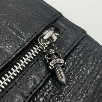 【中古品】【メンズ】 CHROME HEARTS クロムハーツ WAVE CROSS BALL WALLET ウェーブ クロスボール ウォレット 長財布 190-260604-yo-01-tei カラー：ブラック 万代Net店