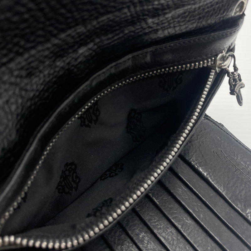 【中古品】【メンズ】 CHROME HEARTS クロムハーツ WAVE CROSS BALL WALLET ウェーブ クロスボール ウォレット 長財布 190-260604-yo-01-tei カラー：ブラック 万代Net店