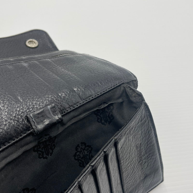 【中古品】【メンズ】 CHROME HEARTS クロムハーツ WAVE CROSS BALL WALLET ウェーブ クロスボール ウォレット 長財布 190-260604-yo-01-tei カラー：ブラック 万代Net店