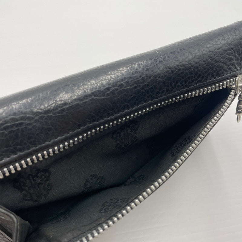 【中古品】【メンズ】 CHROME HEARTS クロムハーツ WAVE CROSS BALL WALLET ウェーブ クロスボール ウォレット 長財布 190-260604-yo-01-tei カラー：ブラック 万代Net店
