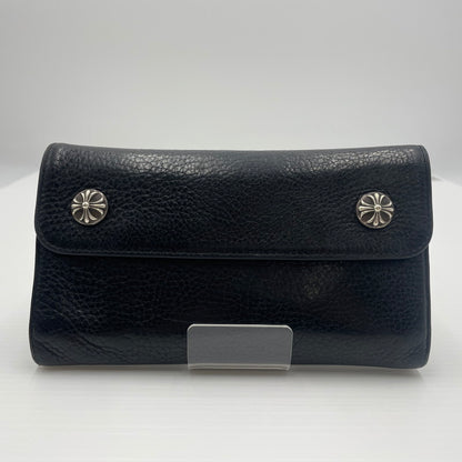 【中古品】【メンズ】 CHROME HEARTS クロムハーツ WAVE CROSS BALL WALLET ウェーブ クロスボール ウォレット 長財布 190-260604-yo-01-tei カラー：ブラック 万代Net店