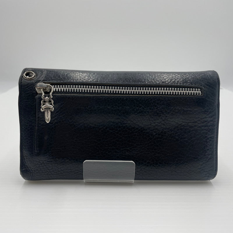 【中古品】【メンズ】 CHROME HEARTS クロムハーツ WAVE CROSS BALL WALLET ウェーブ クロスボール ウォレット 長財布 190-260604-yo-01-tei カラー：ブラック 万代Net店