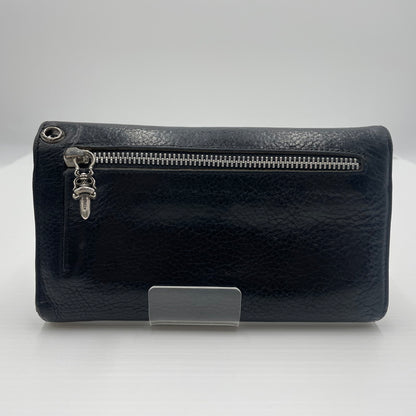 【中古品】【メンズ】 CHROME HEARTS クロムハーツ WAVE CROSS BALL WALLET ウェーブ クロスボール ウォレット 長財布 190-260604-yo-01-tei カラー：ブラック 万代Net店