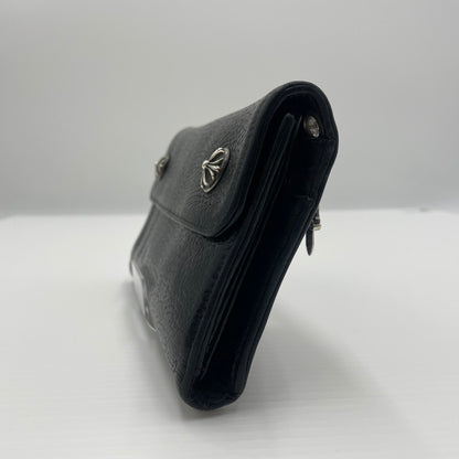 【中古品】【メンズ】 CHROME HEARTS クロムハーツ WAVE CROSS BALL WALLET ウェーブ クロスボール ウォレット 長財布 190-260604-yo-01-tei カラー：ブラック 万代Net店