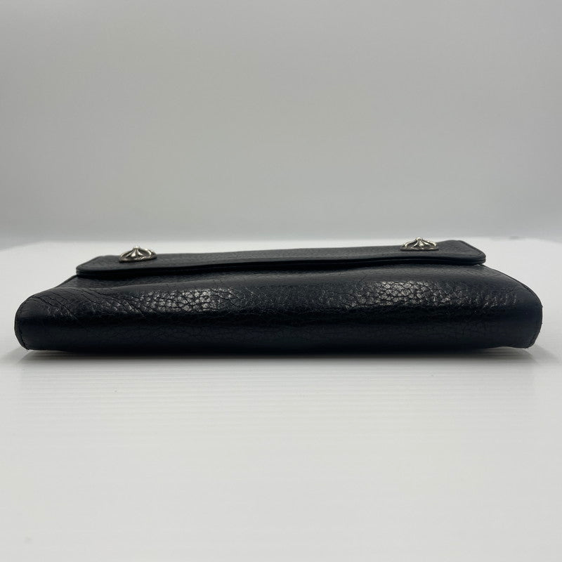 【中古品】【メンズ】 CHROME HEARTS クロムハーツ WAVE CROSS BALL WALLET ウェーブ クロスボール ウォレット 長財布 190-260604-yo-01-tei カラー：ブラック 万代Net店