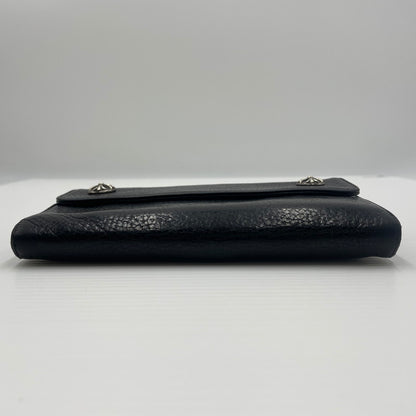 【中古品】【メンズ】 CHROME HEARTS クロムハーツ WAVE CROSS BALL WALLET ウェーブ クロスボール ウォレット 長財布 190-260604-yo-01-tei カラー：ブラック 万代Net店