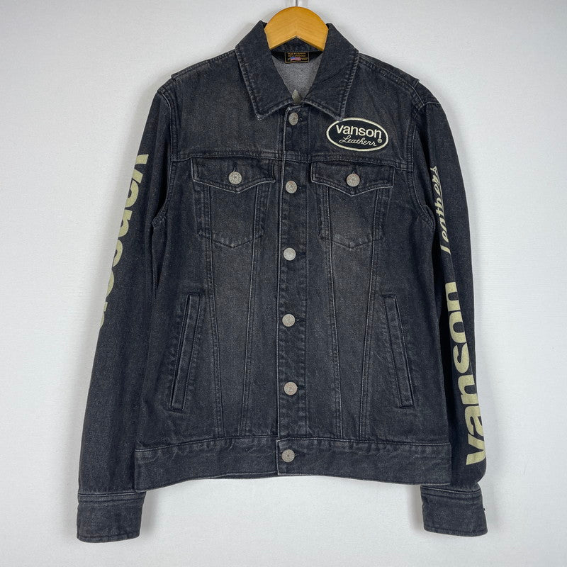 【中古品】【メンズ】 VANSON バンソン ONESTAR EMBROIDERY WAPPEN DENIM JACKET ワンスター 刺繍 ワッペン デニムジャケット ライトアウター Gジャン 145-260606-yo-16-tei サイズ：Ｍ カラー：ブラック 万代Net店