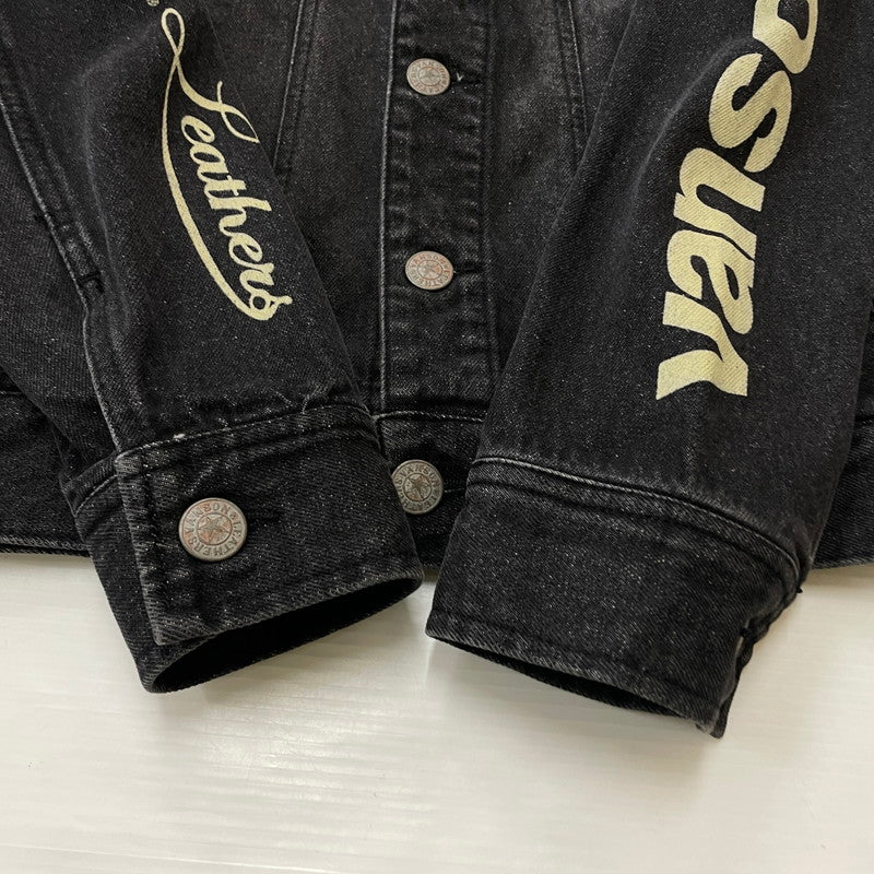 【中古品】【メンズ】 VANSON バンソン ONESTAR EMBROIDERY WAPPEN DENIM JACKET ワンスター 刺繍 ワッペン デニムジャケット ライトアウター Gジャン 145-260606-yo-16-tei サイズ：Ｍ カラー：ブラック 万代Net店