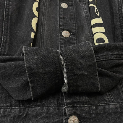 【中古品】【メンズ】 VANSON バンソン ONESTAR EMBROIDERY WAPPEN DENIM JACKET ワンスター 刺繍 ワッペン デニムジャケット ライトアウター Gジャン 145-260606-yo-16-tei サイズ：Ｍ カラー：ブラック 万代Net店