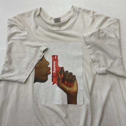 【現状渡し品】【メンズ】 SUPREME シュプリーム 21SS WATER PISTOL TEE 21年春夏 ウォーター ピストル Ｔシャツ 半袖 トップス 149-260618-sa-13-tei サイズ：XL カラー：ホワイト 万代Net店