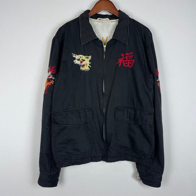【中古品】【メンズ】 AVIREX アヴィレックス REVERSIBLE VIETNAM JACKET 6182020 リバーシブル ベトナム ジャケット 刺繍 べトジャン ライトアウター 145-260606-yo-14-tei サイズ：L カラー：ブラック/ホワイト 万代Net店