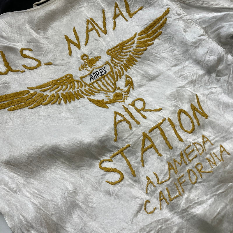 【中古品】【メンズ】 AVIREX アヴィレックス REVERSIBLE VIETNAM JACKET 6182020 リバーシブル ベトナム ジャケット 刺繍 べトジャン ライトアウター 145-260606-yo-14-tei サイズ：L カラー：ブラック/ホワイト 万代Net店