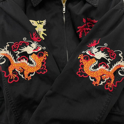 【中古品】【メンズ】 AVIREX アヴィレックス REVERSIBLE VIETNAM JACKET 6182020 リバーシブル ベトナム ジャケット 刺繍 べトジャン ライトアウター 145-260606-yo-14-tei サイズ：L カラー：ブラック/ホワイト 万代Net店