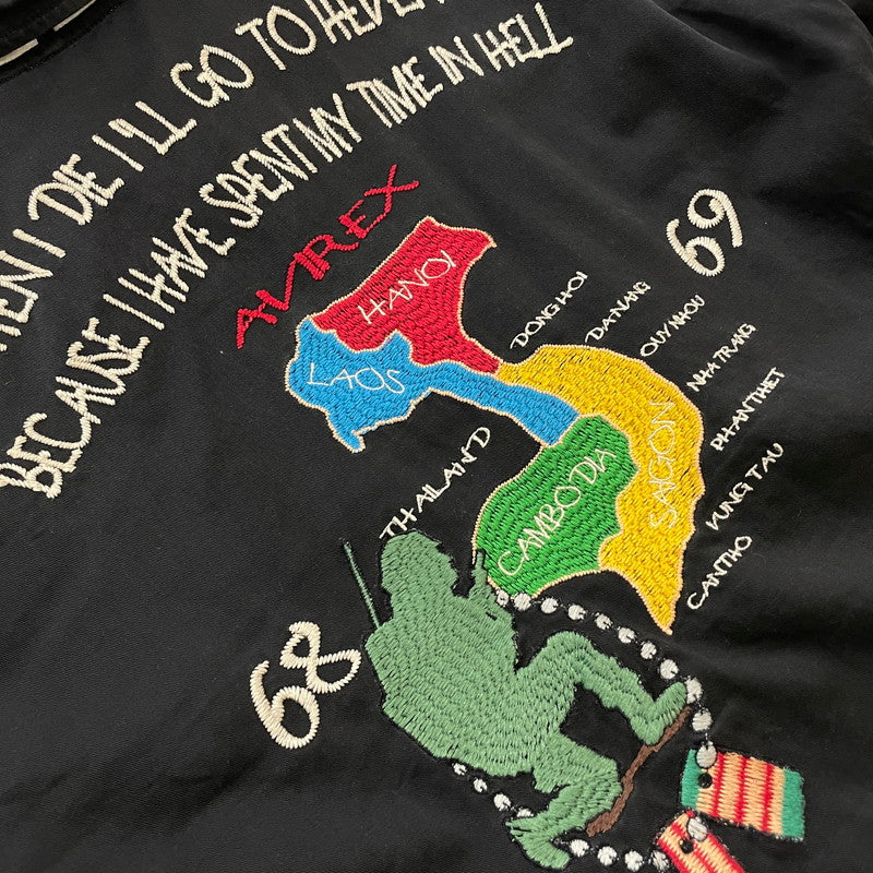 【中古品】【メンズ】 AVIREX アヴィレックス REVERSIBLE VIETNAM JACKET 6182020 リバーシブル ベトナム ジャケット 刺繍 べトジャン ライトアウター 145-260606-yo-14-tei サイズ：L カラー：ブラック/ホワイト 万代Net店