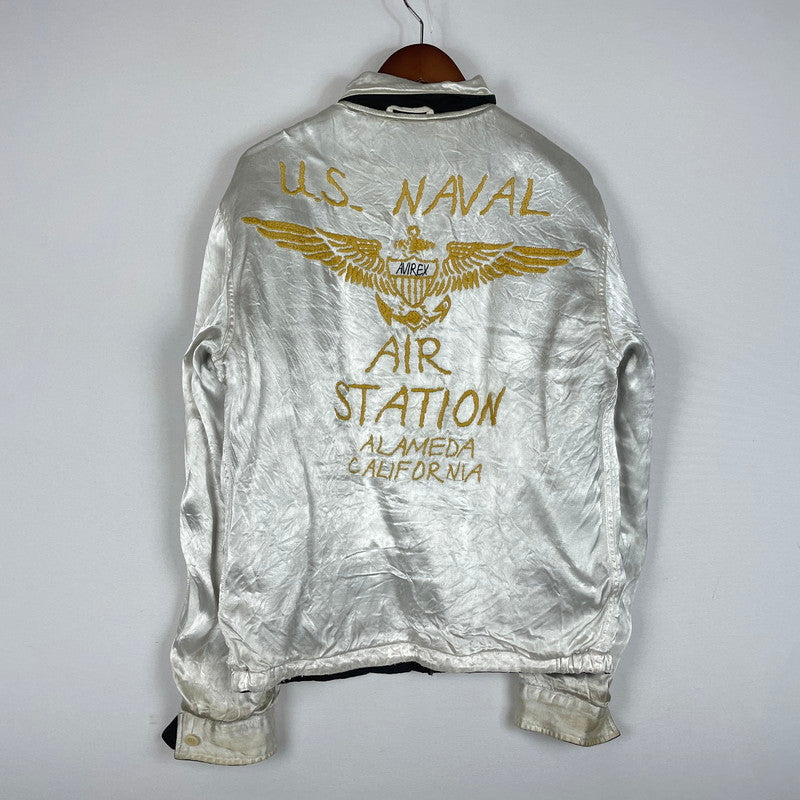 【中古品】【メンズ】 AVIREX アヴィレックス REVERSIBLE VIETNAM JACKET 6182020 リバーシブル ベトナム ジャケット 刺繍 べトジャン ライトアウター 145-260606-yo-14-tei サイズ：L カラー：ブラック/ホワイト 万代Net店